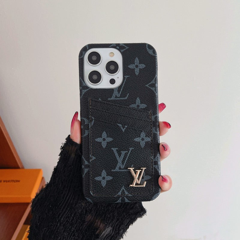 Funda clásica para iPhone con tarjetero de lujo