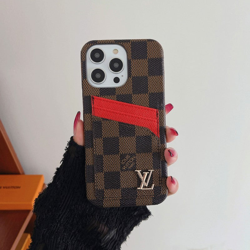 Funda clásica para iPhone con tarjetero de lujo