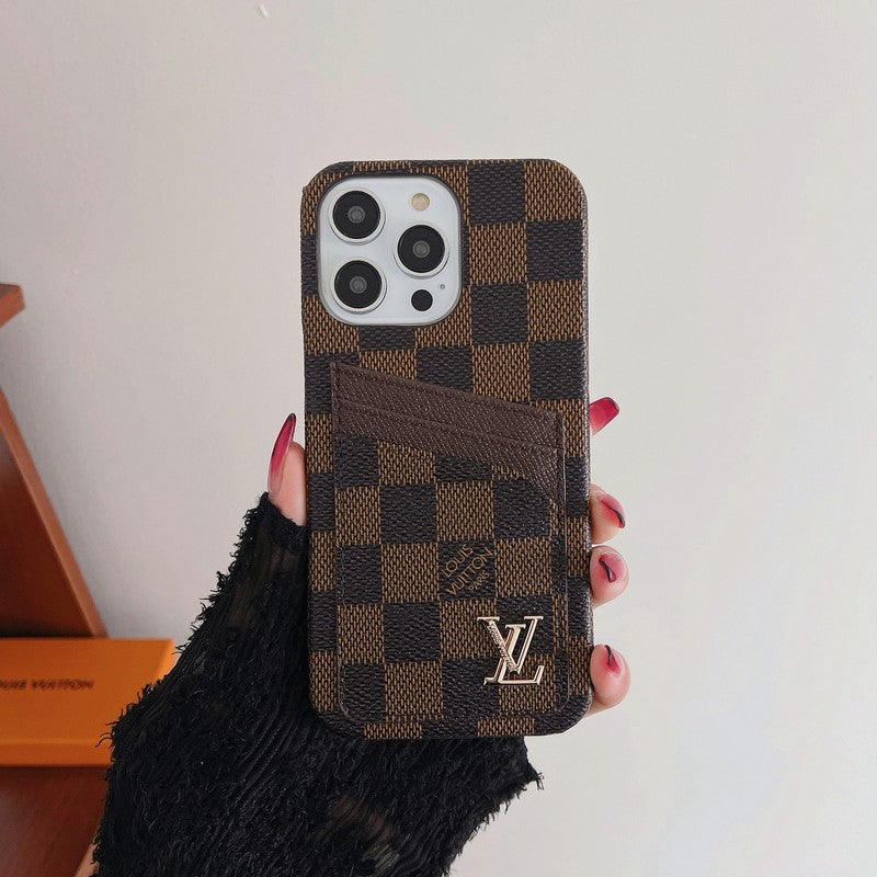 Funda clásica para iPhone con tarjetero de lujo