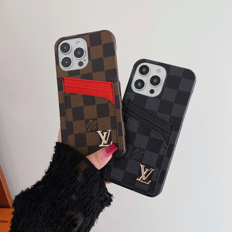 Funda clásica para iPhone con tarjetero de lujo