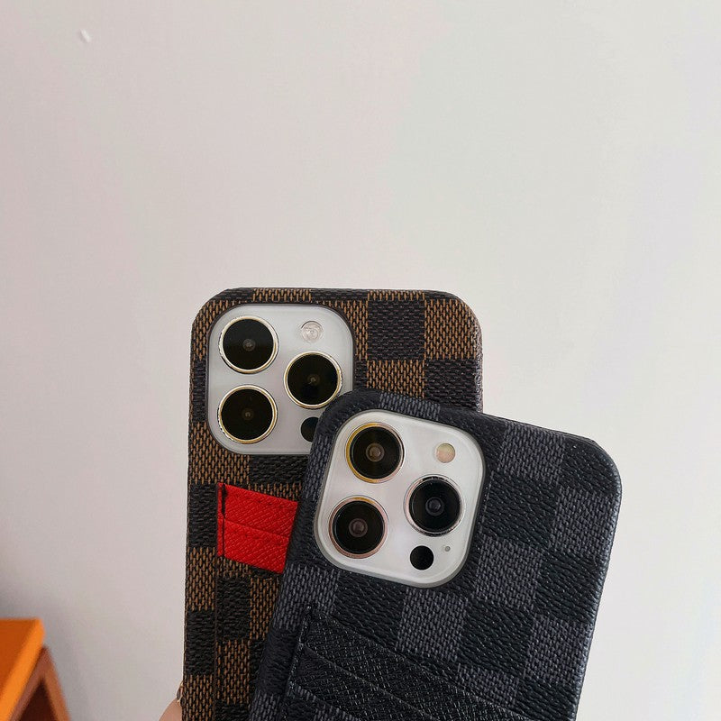 Funda clásica para iPhone con tarjetero de lujo