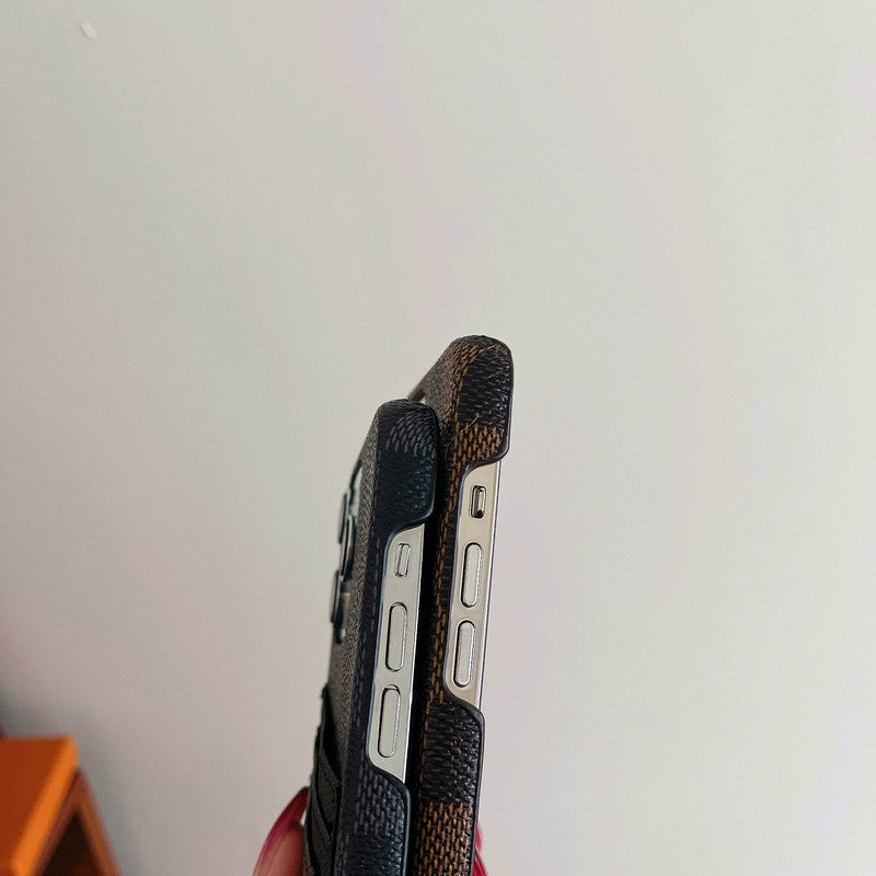 Funda clásica para iPhone con tarjetero de lujo