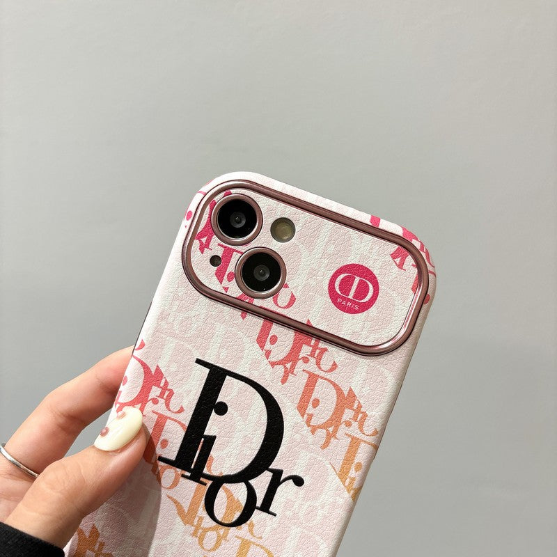 Modefodral i vitt och brunt läder för iPhone