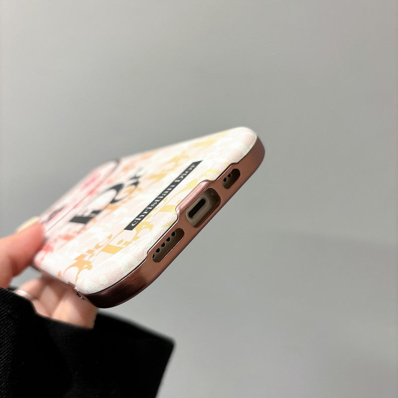 Modefodral i vitt och brunt läder för iPhone