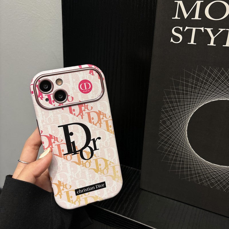 Modefodral i vitt och brunt läder för iPhone