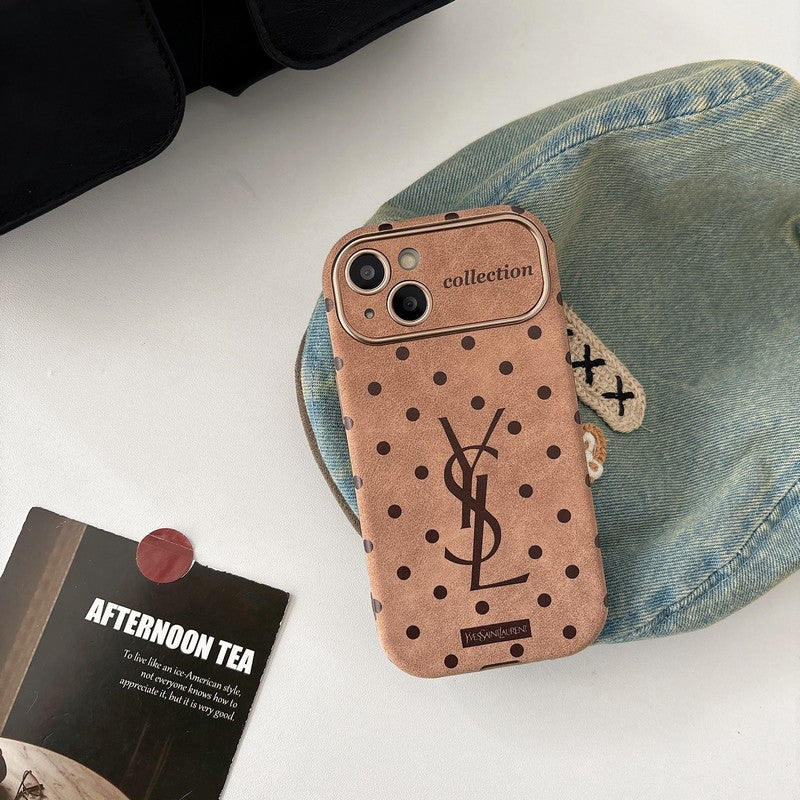 Funda de iPhone de cuero marrón Saint