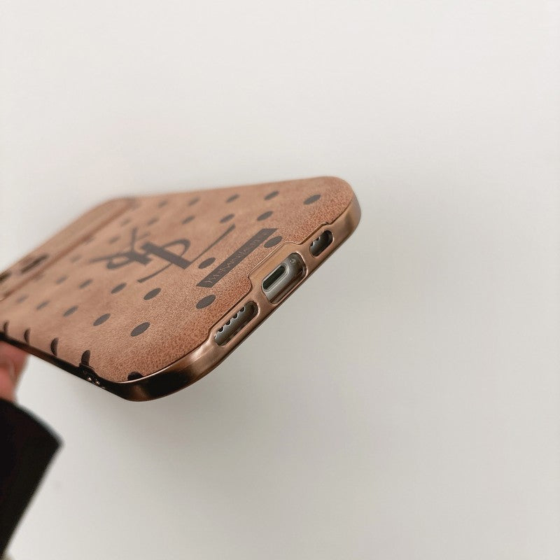 Funda de iPhone de cuero marrón Saint