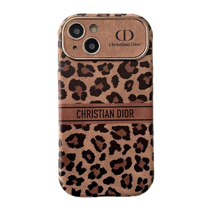 Funda de iPhone de cuero color marrón de moda