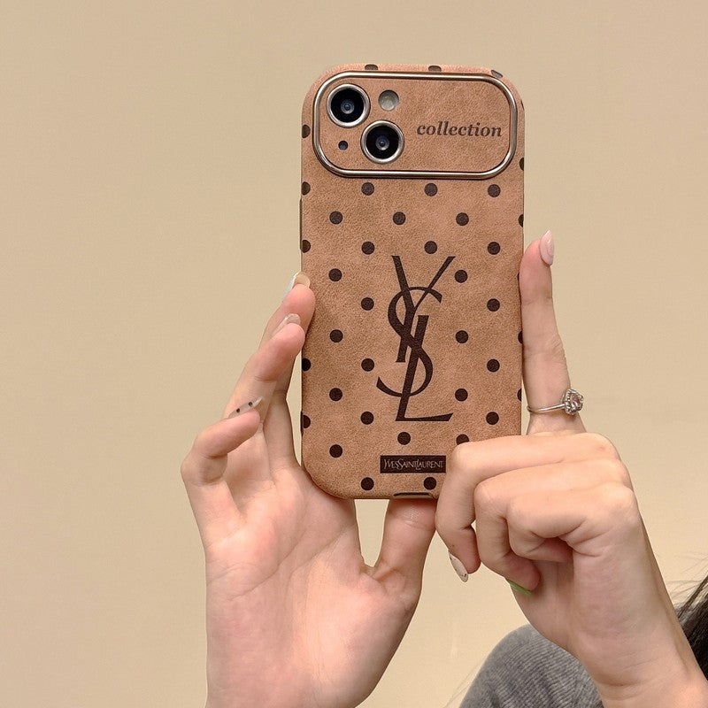 Funda de iPhone de cuero marrón Saint