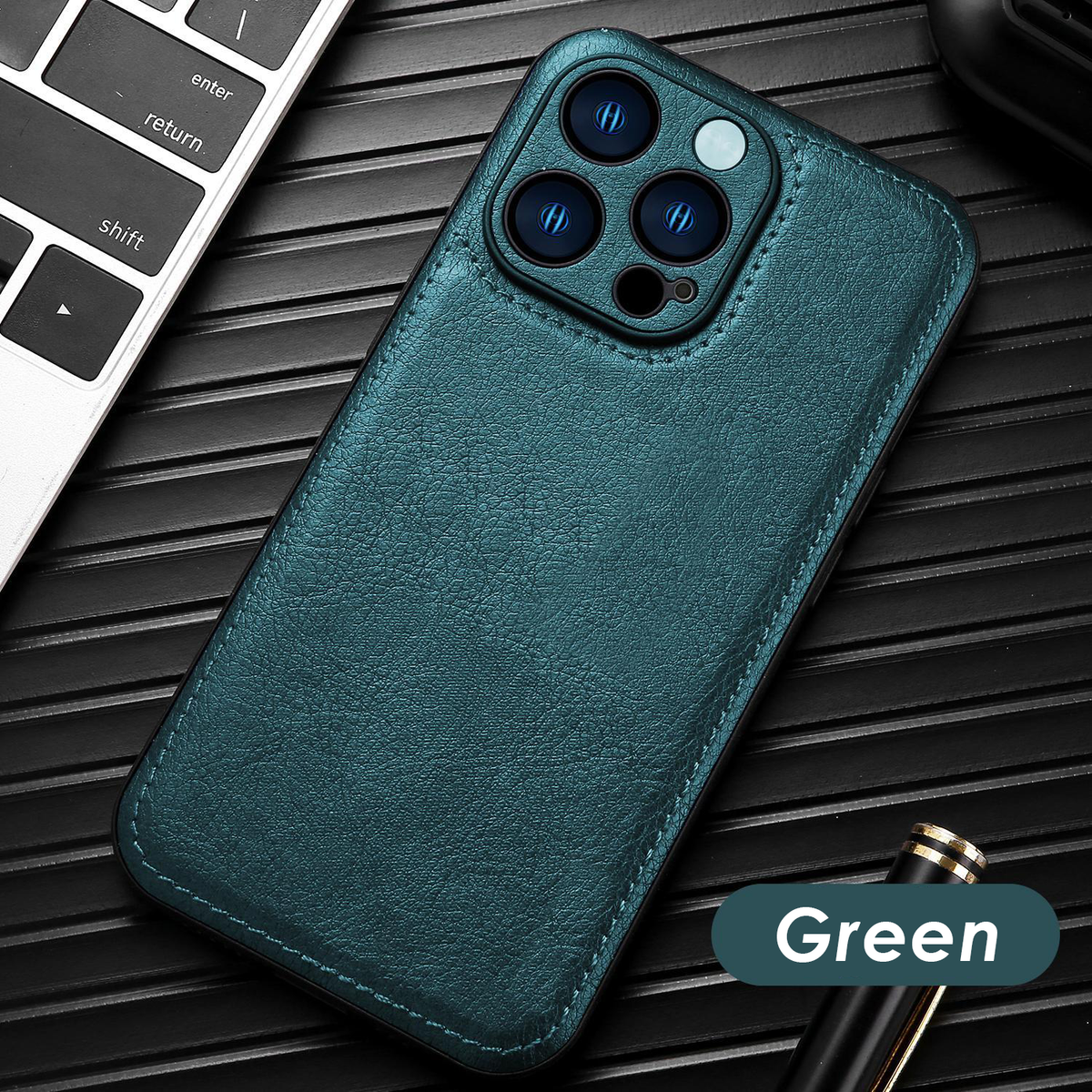 Premium vintage läder iPhone-fodral – Soft Touch Shockproof Skyddsfodral