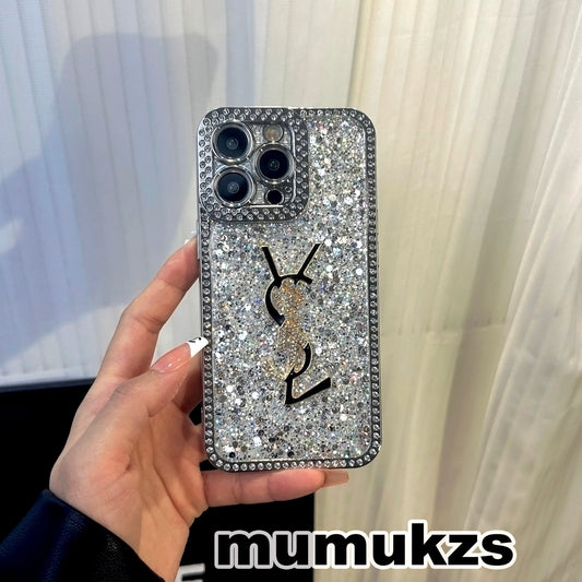 Funda para iPhone inspirada en Y - S - L holográfica con purpurina de lujo - Edición Diamond Shine