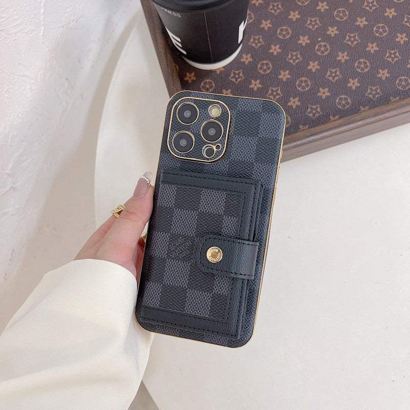 Lyxig klassisk färgkortväska iPhonefodral