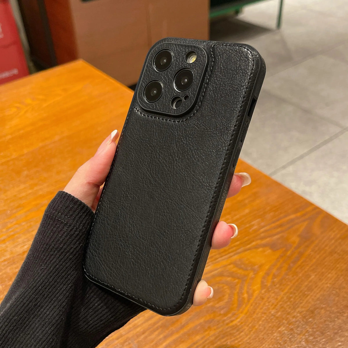 Premium vintage läder iPhone-fodral – Soft Touch Shockproof Skyddsfodral
