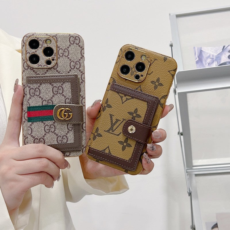 Lyxig klassisk färgkortväska iPhonefodral