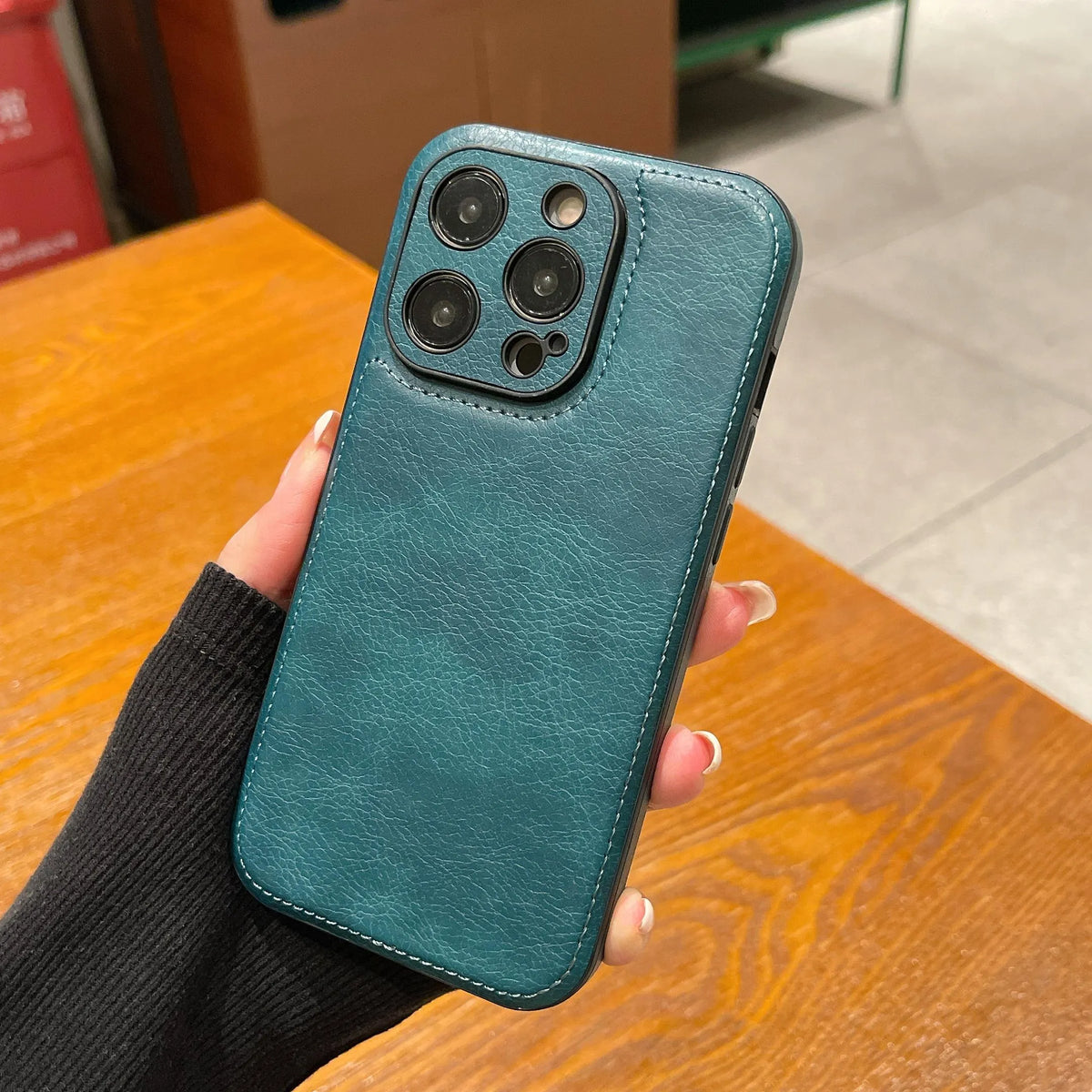 Premium vintage läder iPhone-fodral – Soft Touch Shockproof Skyddsfodral