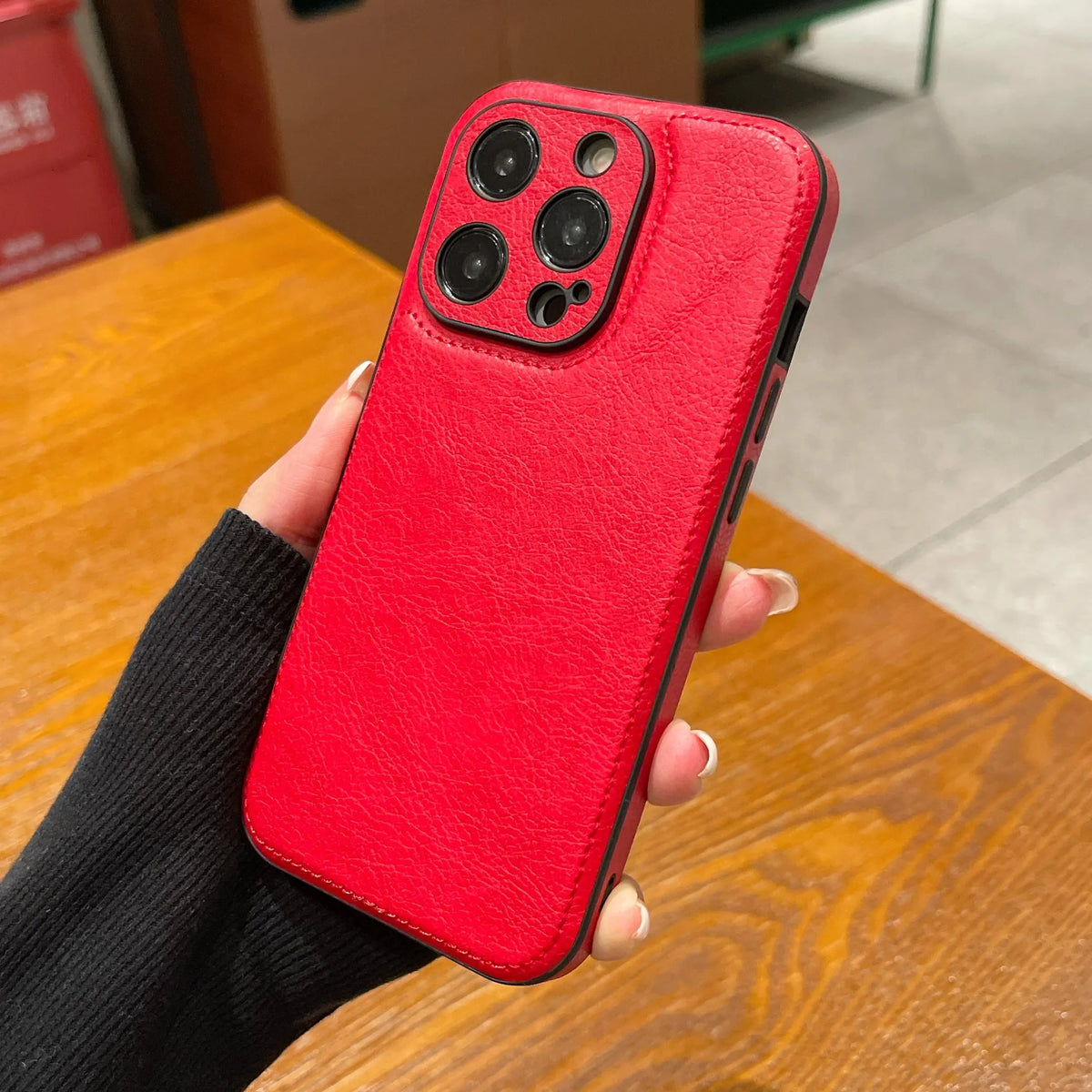 Premium vintage läder iPhone-fodral – Soft Touch Shockproof Skyddsfodral