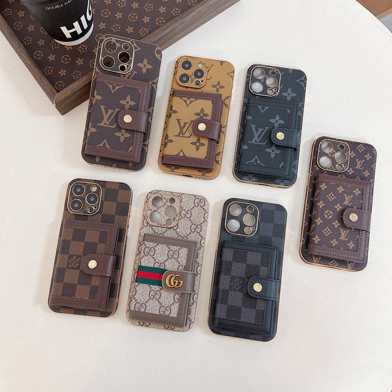 Lyxig klassisk färgkortväska iPhonefodral