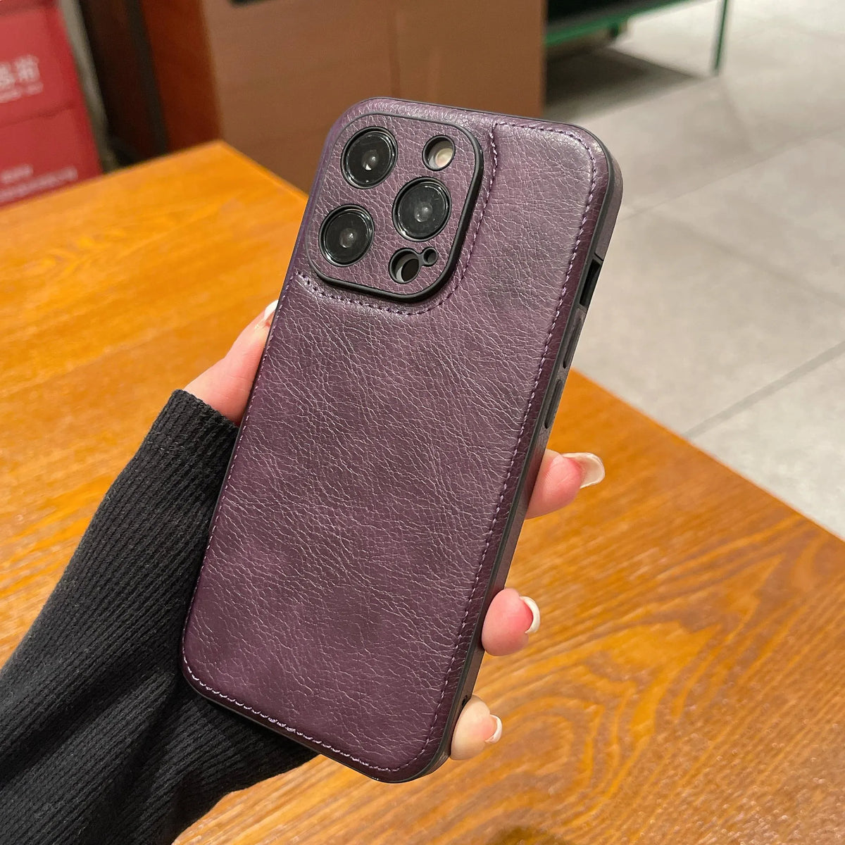 Premium vintage läder iPhone-fodral – Soft Touch Shockproof Skyddsfodral