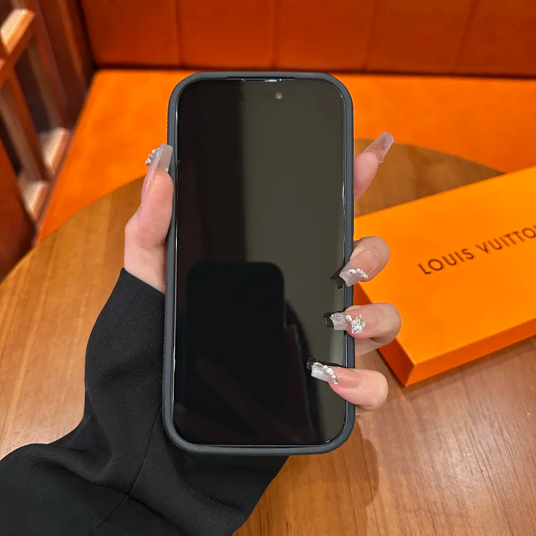 Funda protectora de cuero estampada de primera calidad para iPhone - Diseño de cubierta deslizante para cámara