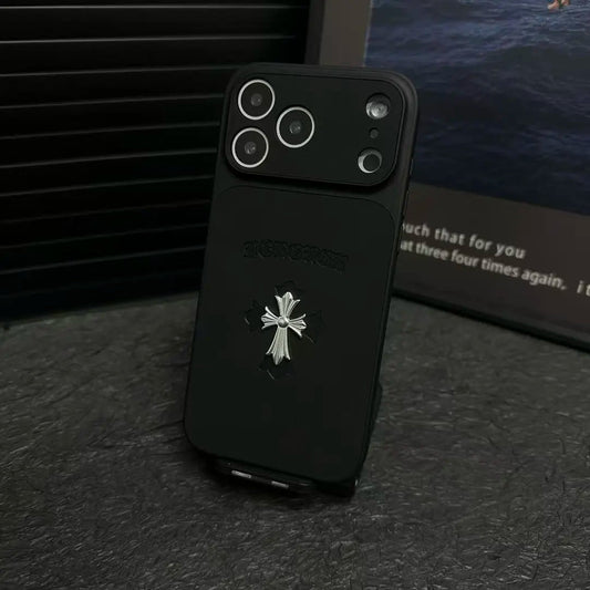 Chrome Hearts Cross läderfodral för iPhone