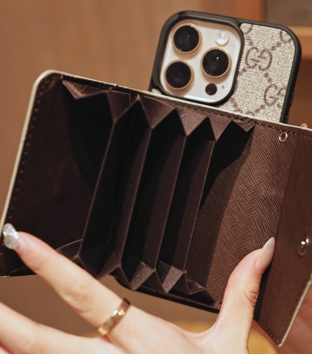 Premium Advanced Crossbody iPhone-fodral med korthållare och axelrem