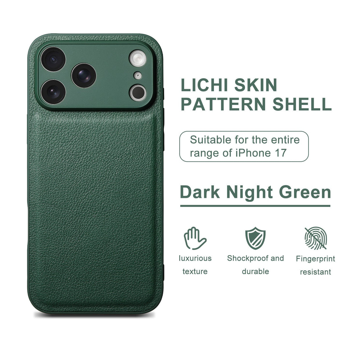 Premium Litchi Skin Pattern Läderfodral för iPhone