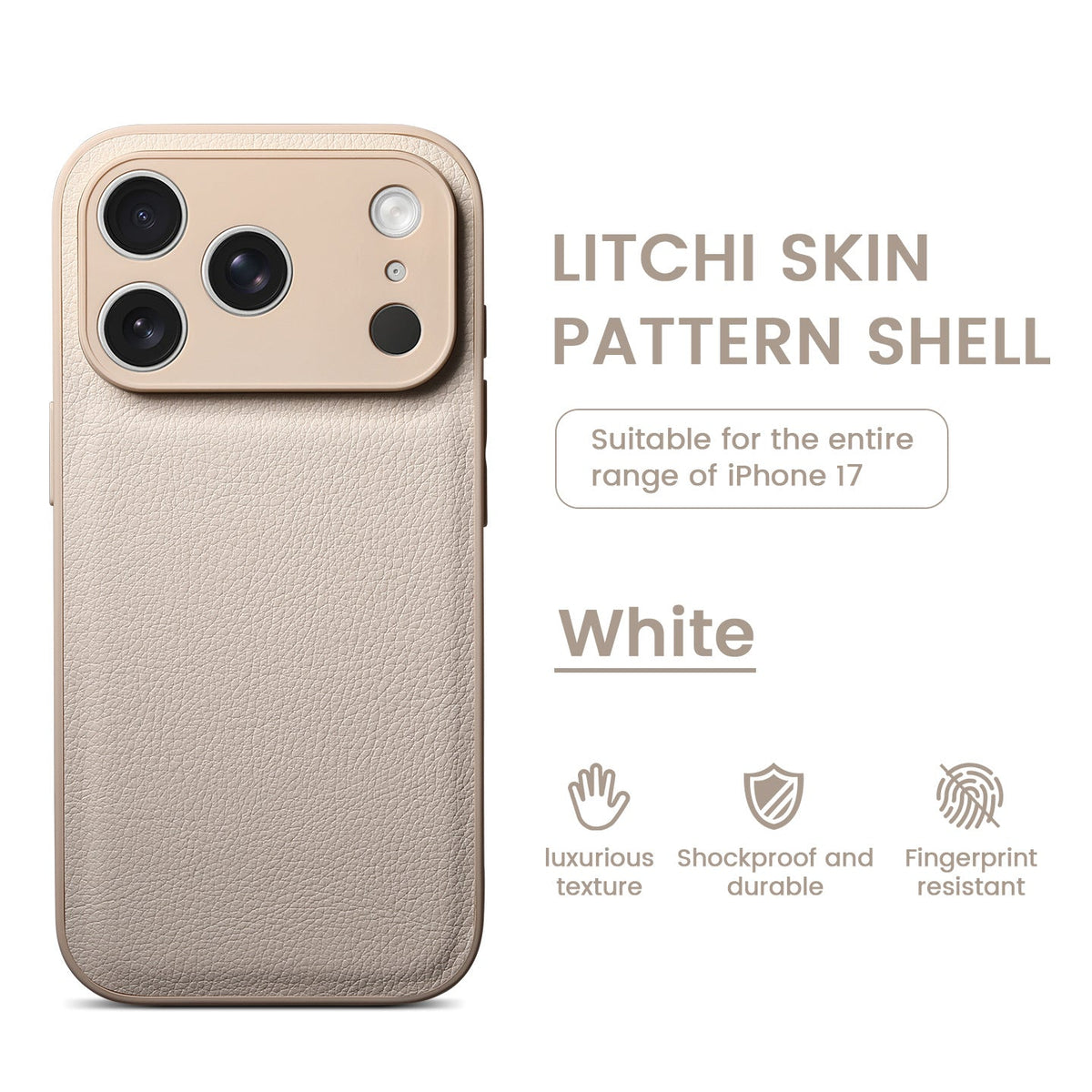 Premium Litchi Skin Pattern Läderfodral för iPhone
