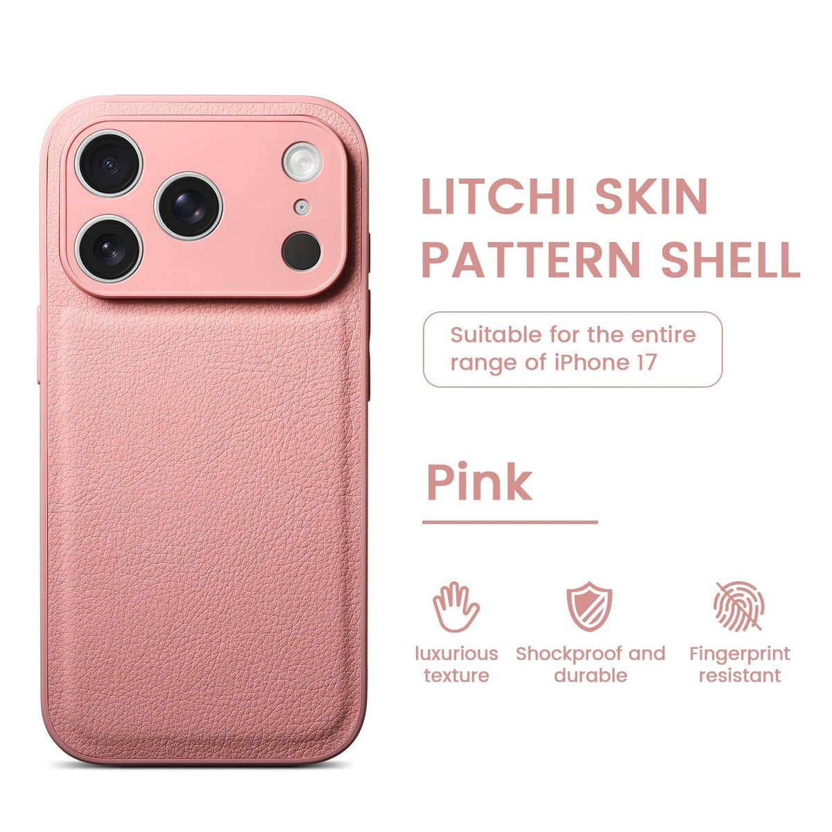 Premium Litchi Skin Pattern Läderfodral för iPhone