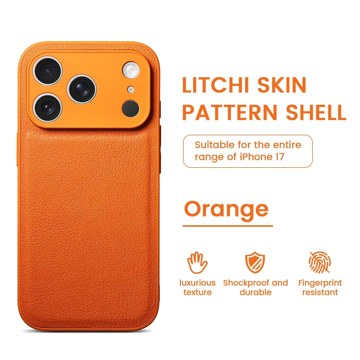 Premium Litchi Skin Pattern Läderfodral för iPhone