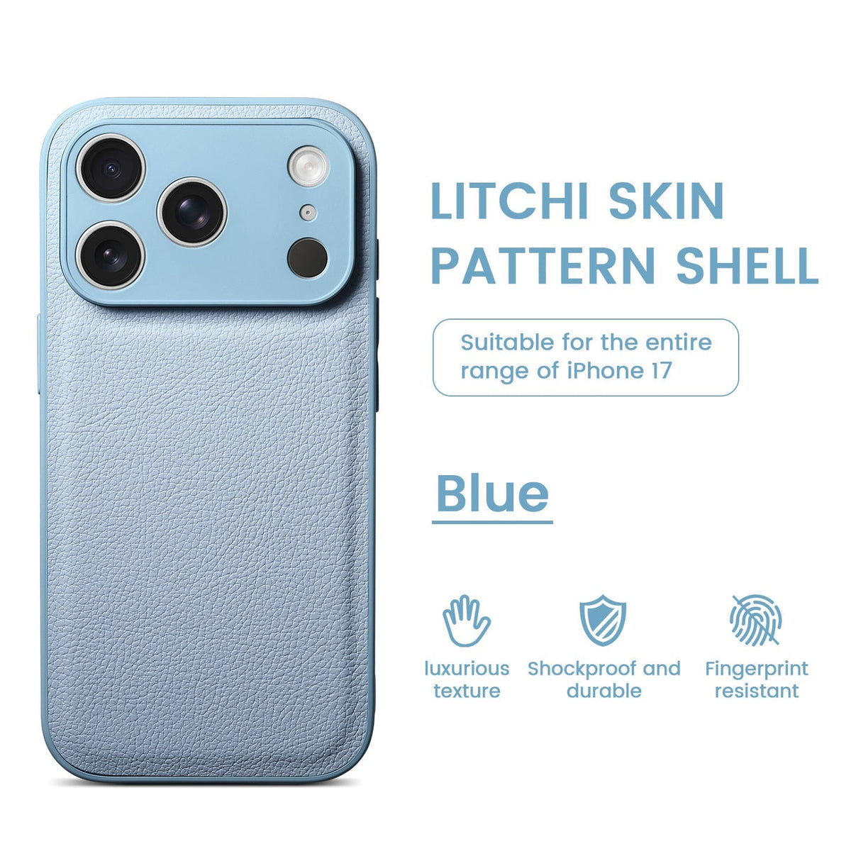 Premium Litchi Skin Pattern Läderfodral för iPhone